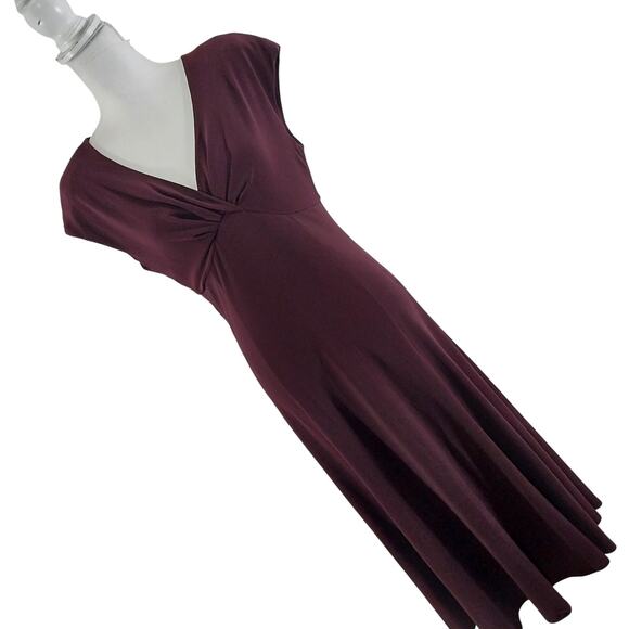 JONES WEAR DRESS! BURGUNDY RED DRAPEY, FLOWING CRISS-CROSS BODICE DRESS! SZ 12 - Picture 11 of 11